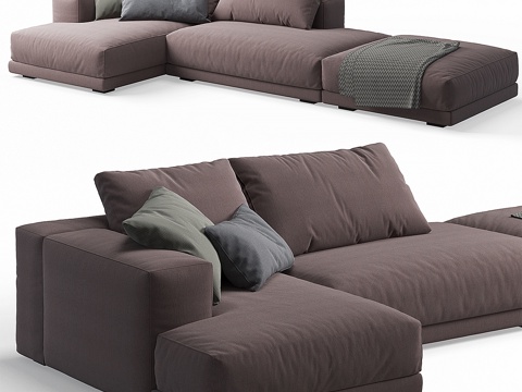  天鹅山丘休闲转角沙发3d模型 