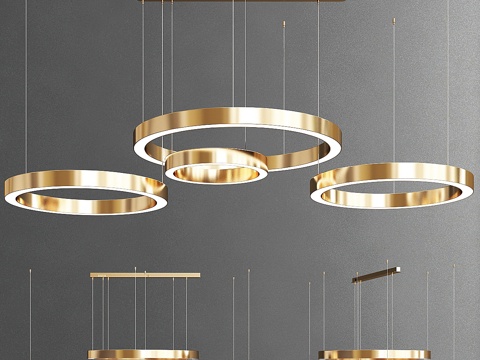  圆形吊灯3d模型 