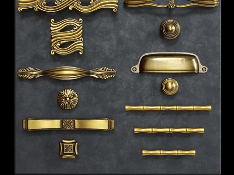  经典厨房家具把手3d模型 