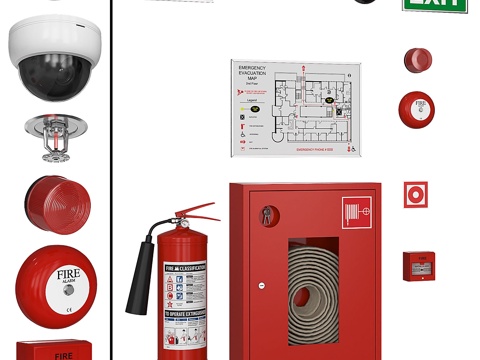  消防系统3d模型 