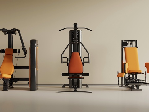  现代健身器材3d模型 