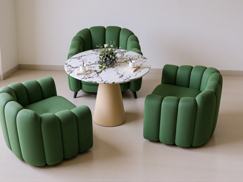 现代休闲桌椅组合su模型