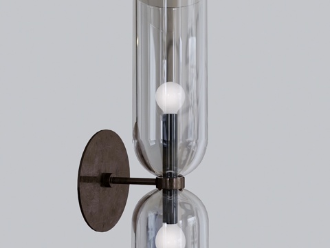  艾迪黑化黄铜壁灯3d模型 