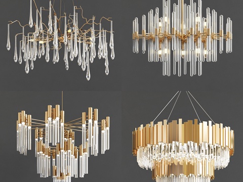  四款独家水晶吊灯系列_83d模型 