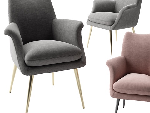  芬利餐椅3d模型 