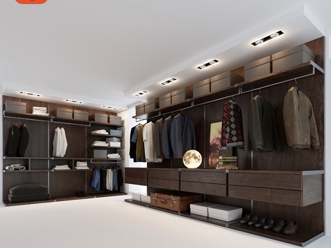  模块化男士衣柜3d模型 