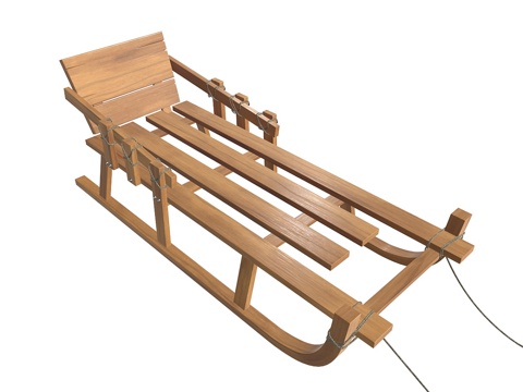  雪橇木制3d模型 