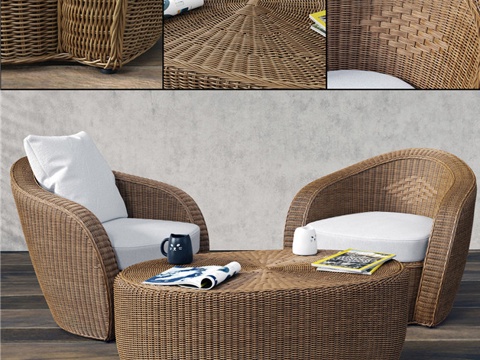  现代沙发组合 休闲沙发3d模型 