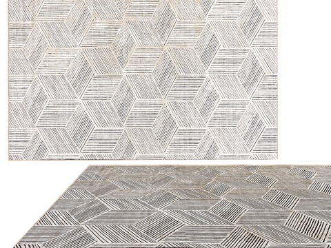  现代简约地毯 地毯 简约地毯 客厅地毯 毛绒地毯3d模型 