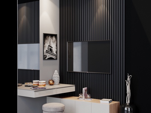  电视机套装 873d模型 