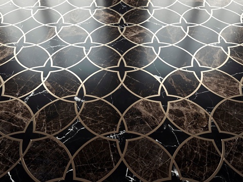  新拉文纳马赛克的大理石马赛克与装饰3d模型 