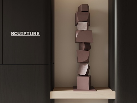 现代落地雕塑su模型