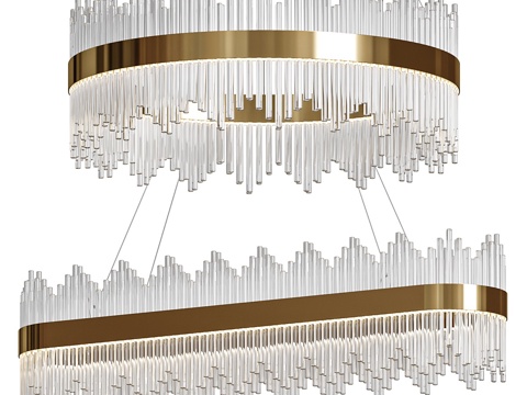  现代轻奢水晶玻璃装饰吊灯3d模型 