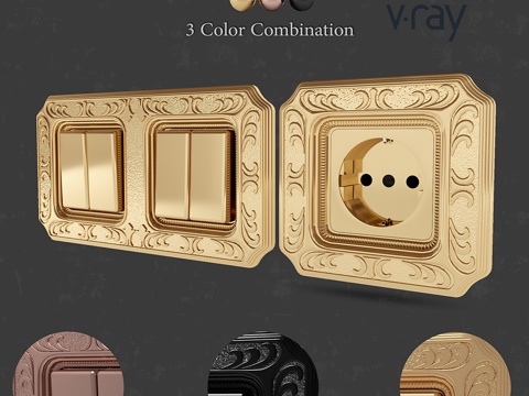  经典插座与开关3d模型 