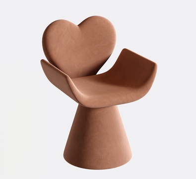 奶油风化妆椅 梳妆椅 休闲椅 化妆凳su模型