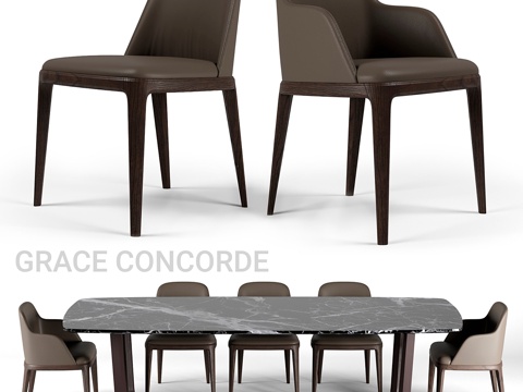  Poliform 餐桌套装3d模型 