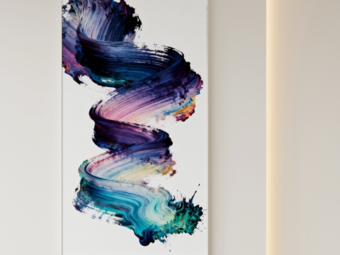  现代抽象装饰画su模型 