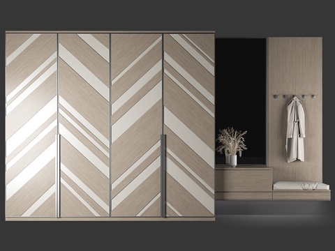  玄关家具组合613d模型 