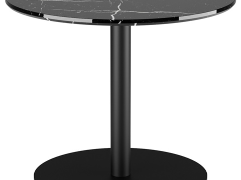  现代极简岩板大理石圆茶几3d模型 