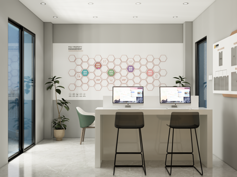 物业办公室su模型