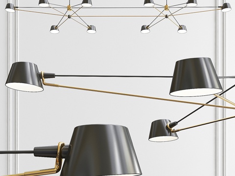  双轴旋转吊灯3d模型 