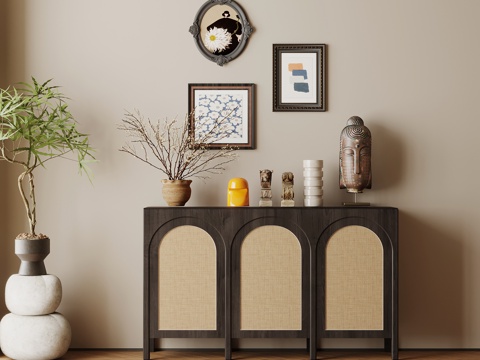 法式复古风玄关柜 边柜su模型