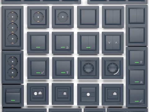  施耐德电气Asfora系列插座开关3d模型 