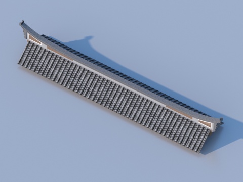  屋檐 挑檐 瓦片 建筑 构件3d模型 