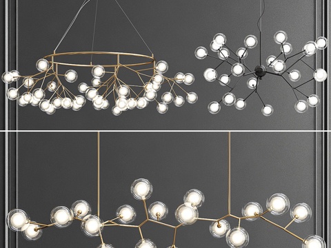  双层玻璃灯罩系列3d模型 