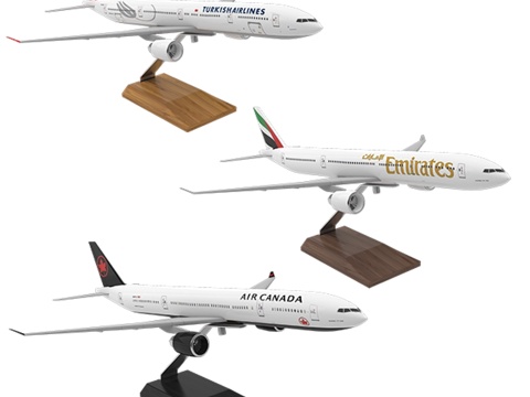  飞机桌面模型（波音777）3d模型 