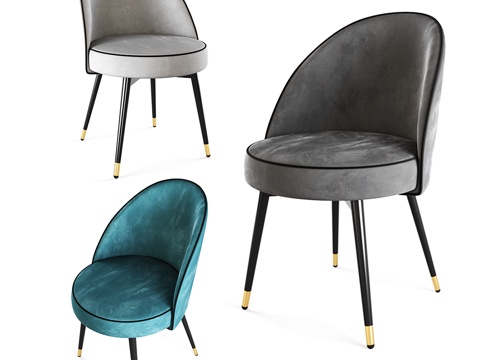  艾克霍兹库珀餐椅双人套装3d模型 