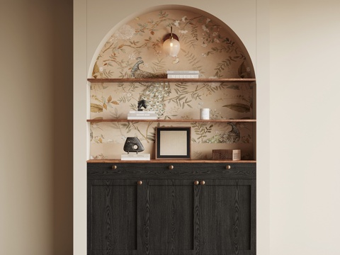 法式复古风玄关柜 鞋柜su模型