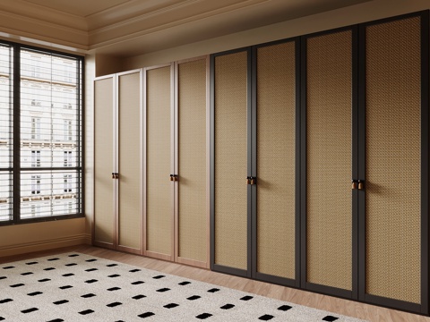  中古风衣柜3d模型 