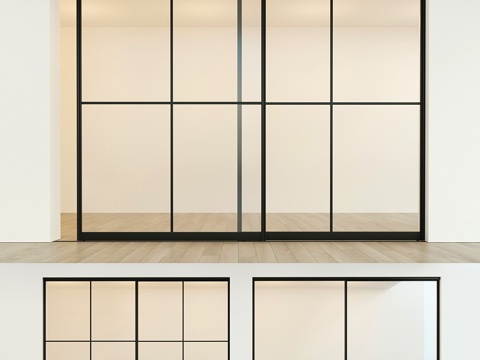  滑动隔断门 133d模型 