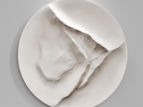  圆形壁饰 源自山潺溪流3d模型 