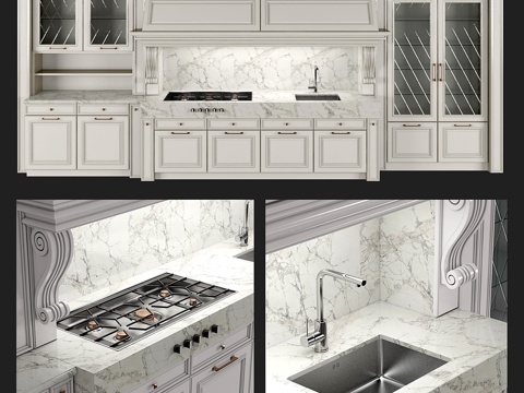  卡斯塔尼亚罗马厨房3d模型 