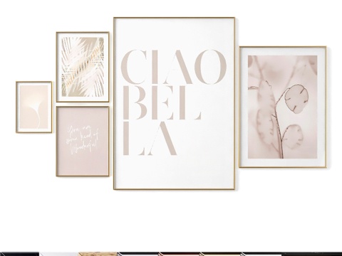  海报套装 嗨，美女3d模型 