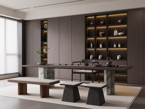 意式书房su模型