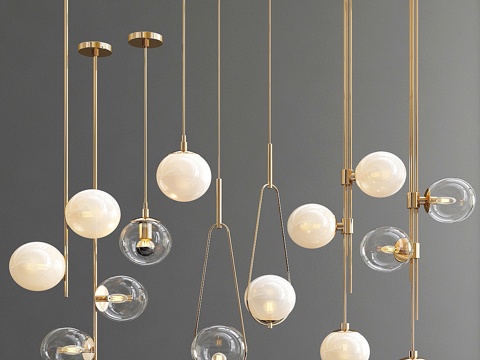  四盏吊灯_31 独家款3d模型 