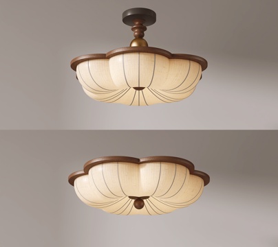 中古风吸顶灯su模型