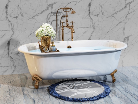  欧式浴缸龙头组合3d模型 