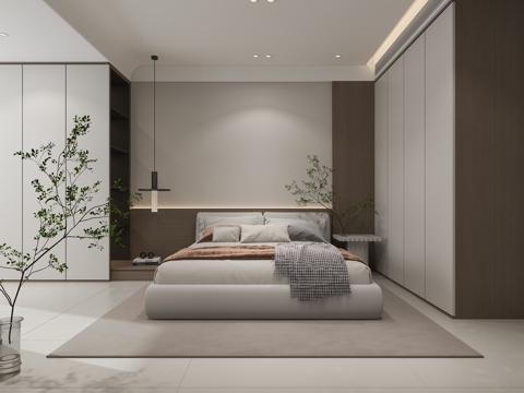  现代卧室床3d模型 