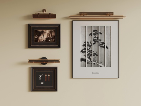  现代装饰画su模型 