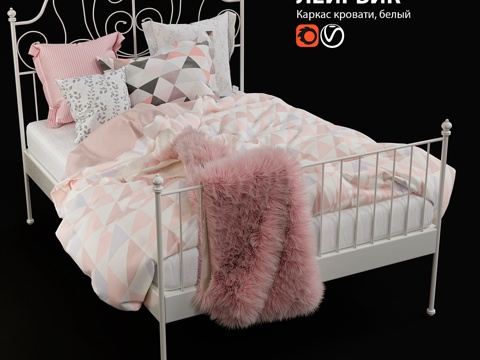  宜家莱尔维克床3d模型 