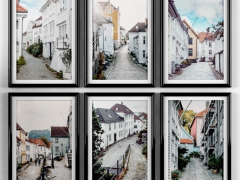  海报 挪威卑尔根3d模型 