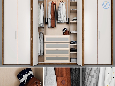  衣柜 - 壁柜3d模型 