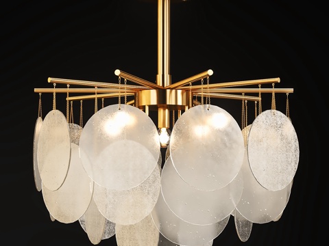  带悬挂玻璃板的吊灯 FROST B3d模型 