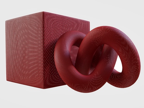  穿孔皮革材质3d模型 