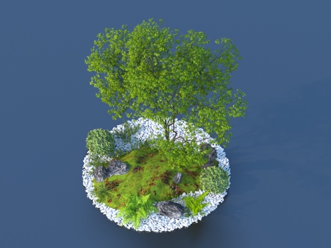  植物 石头灌木草地3d模型3d模型 