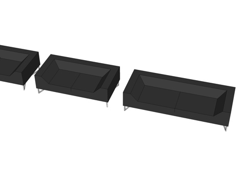 沙发 办公沙发 办公家具su模型